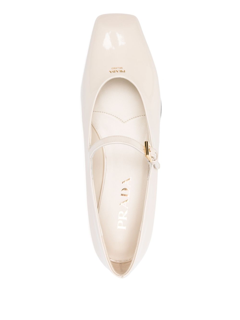 Prada Lakleren ballerina's Beige