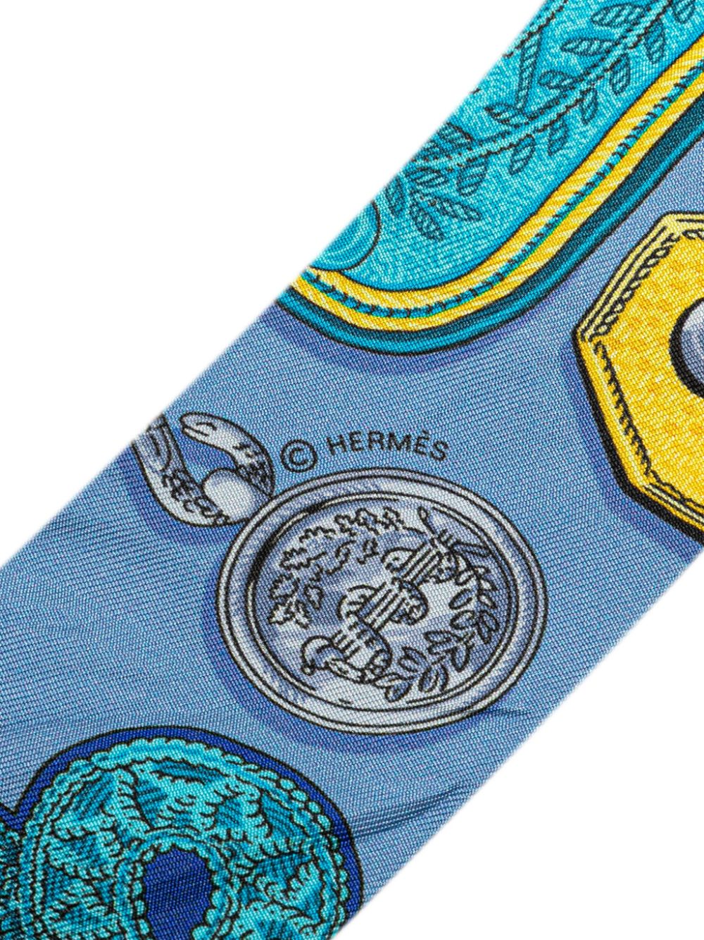 Hermès Pre-Owned 1900s Epaulettes zijden twill sjaal - Blauw