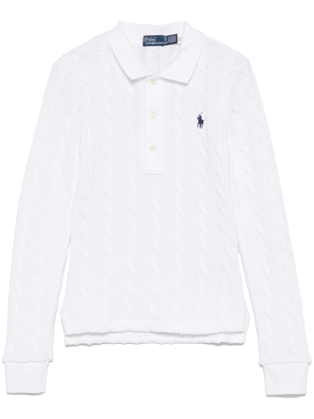 Polo Ralph Lauren cable-knit polo top - White