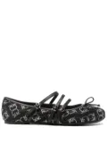 PINKO crystal-embellished ballet flats - Black