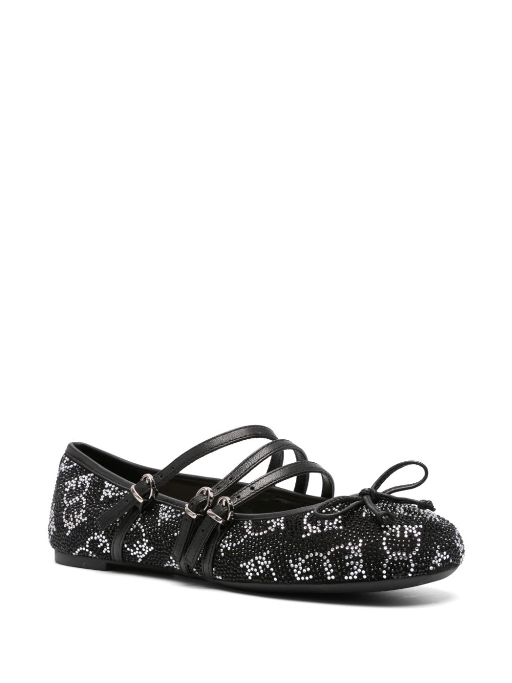 PINKO crystal-embellished ballet flats - Zwart