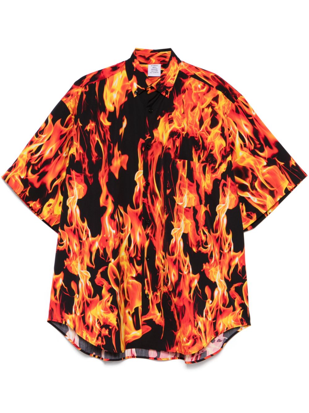 flame-print shirt