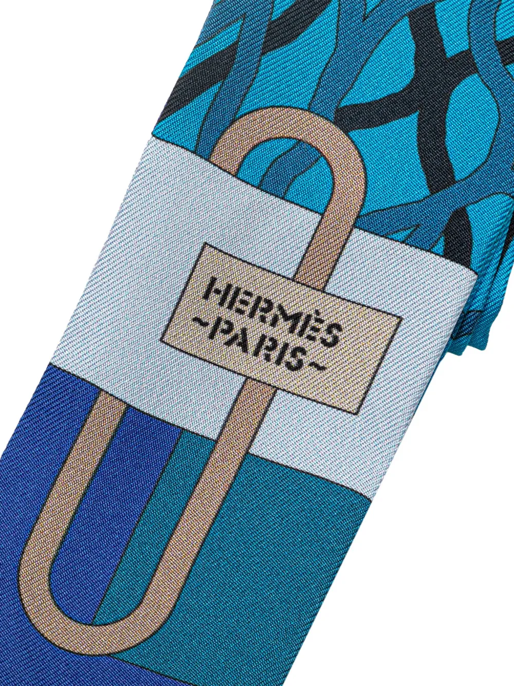 Hermès Pre-Owned 2000s Ballet Aquatique zijden twilly sjaal - Blauw