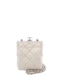 CHANEL Pre-Owned 2021 Lambskin Kiss Clutch with Chain crossbody bag - White