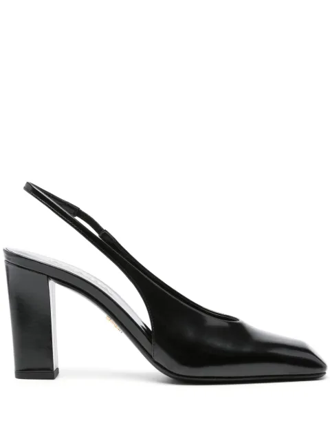 Prada 85 mm pumps i lakeret læder