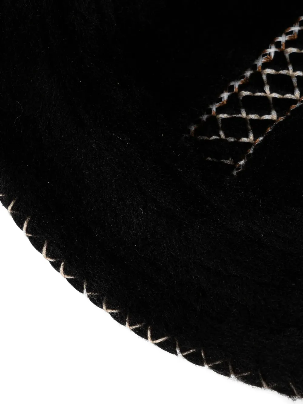 Ugg Atherson Embroidered Sheepskin Bucket Hat In Black