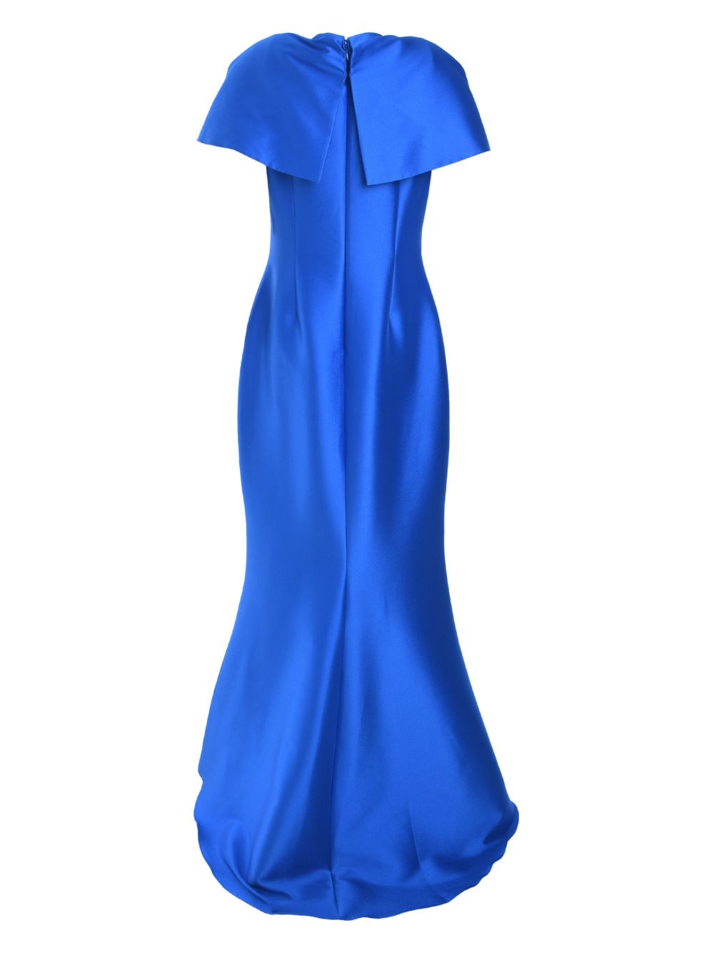 Badgley Mischka wrap-shoulder gown - Blauw