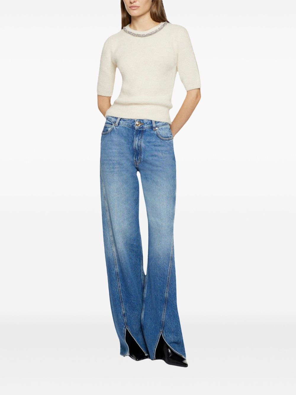 SIMONA CORSELLINI wide-leg jeans - Blauw