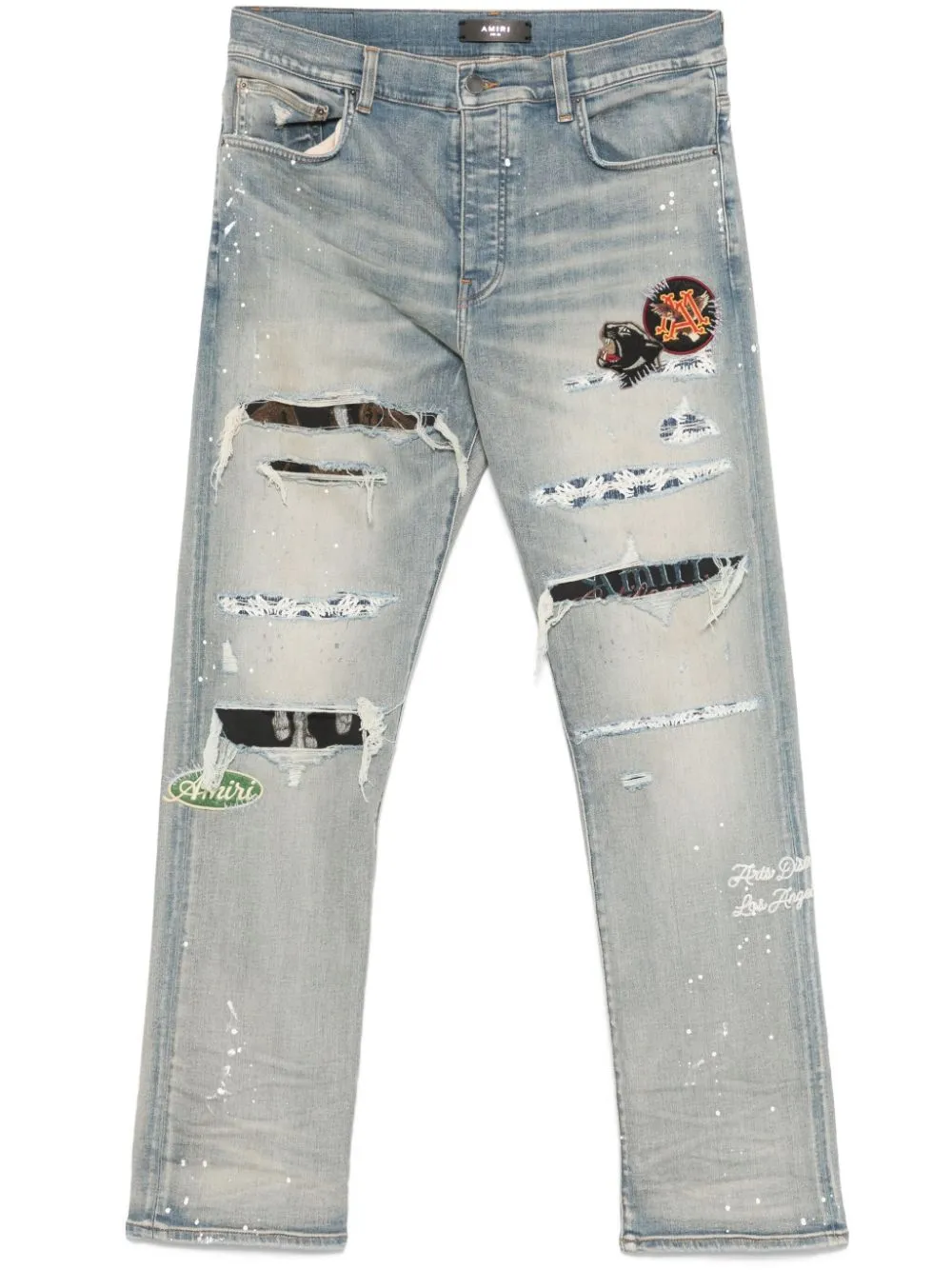 Shop Amiri Vintage Patch Jeans In Blue