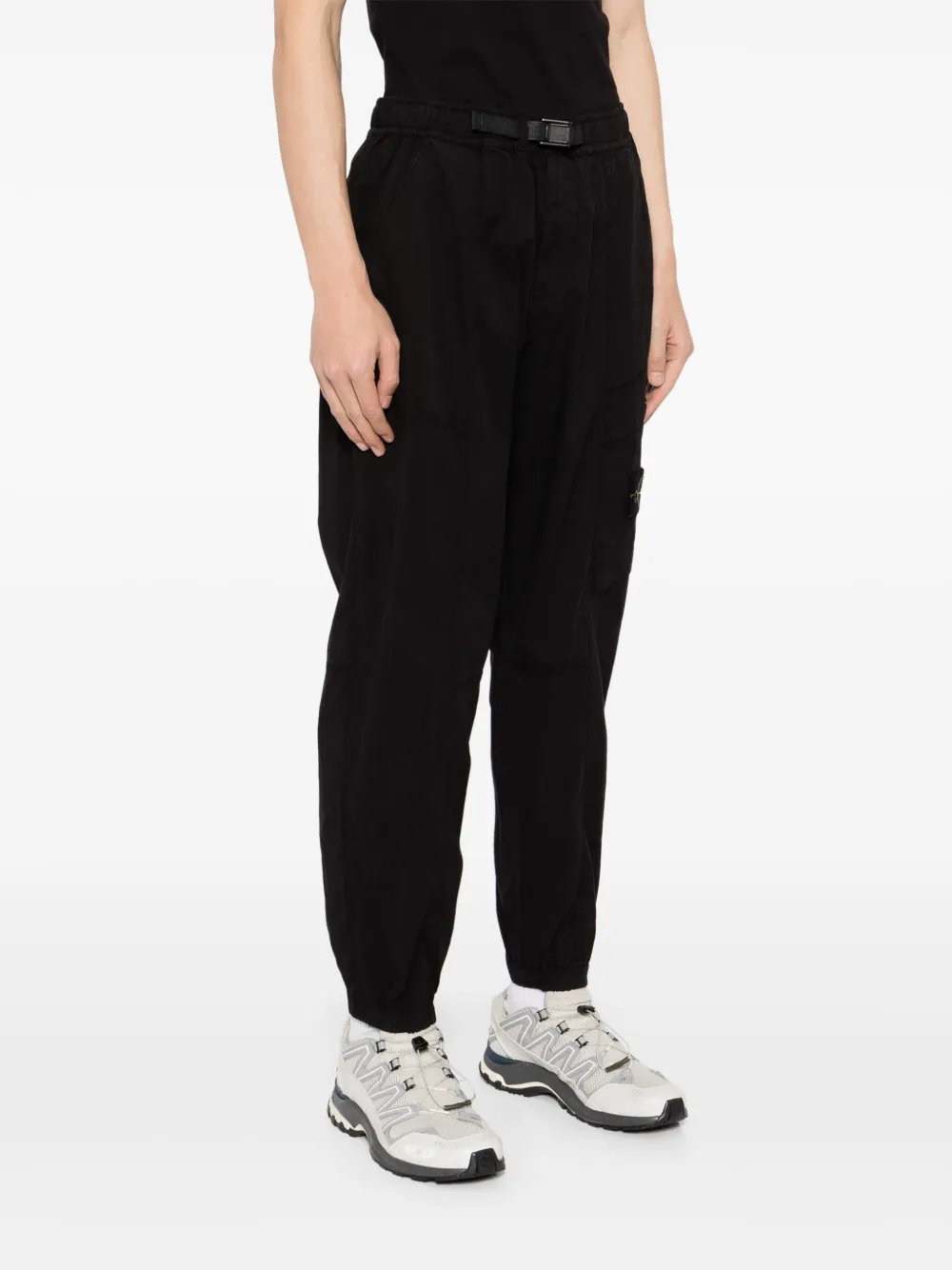 Stone Island Cargo broek met toelopende pijpen Zwart