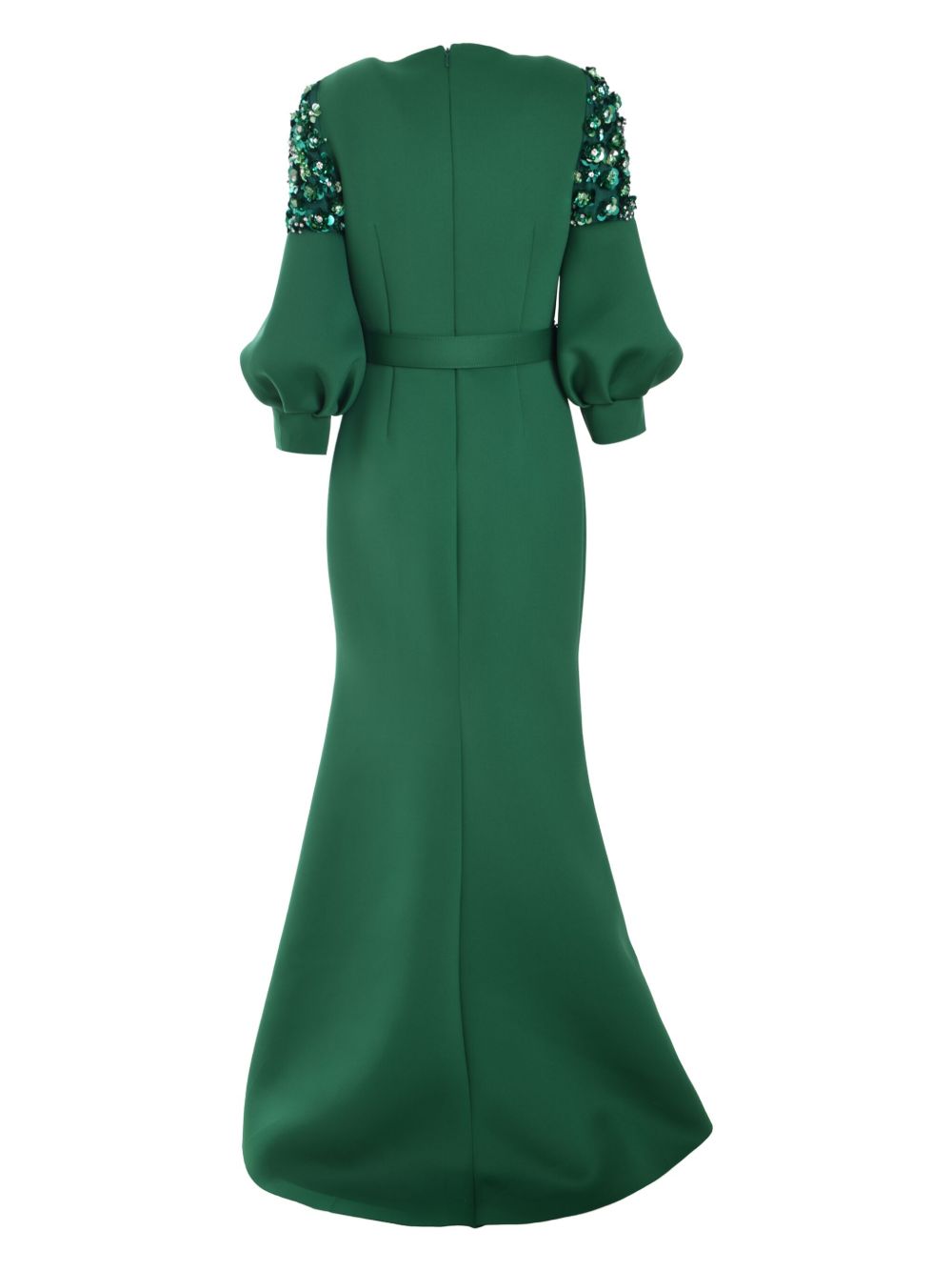 Badgley Mischka bead-embellished gown - Groen