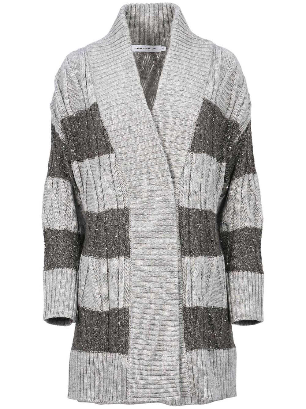 SIMONA CORSELLINI striped cardigan - Grey