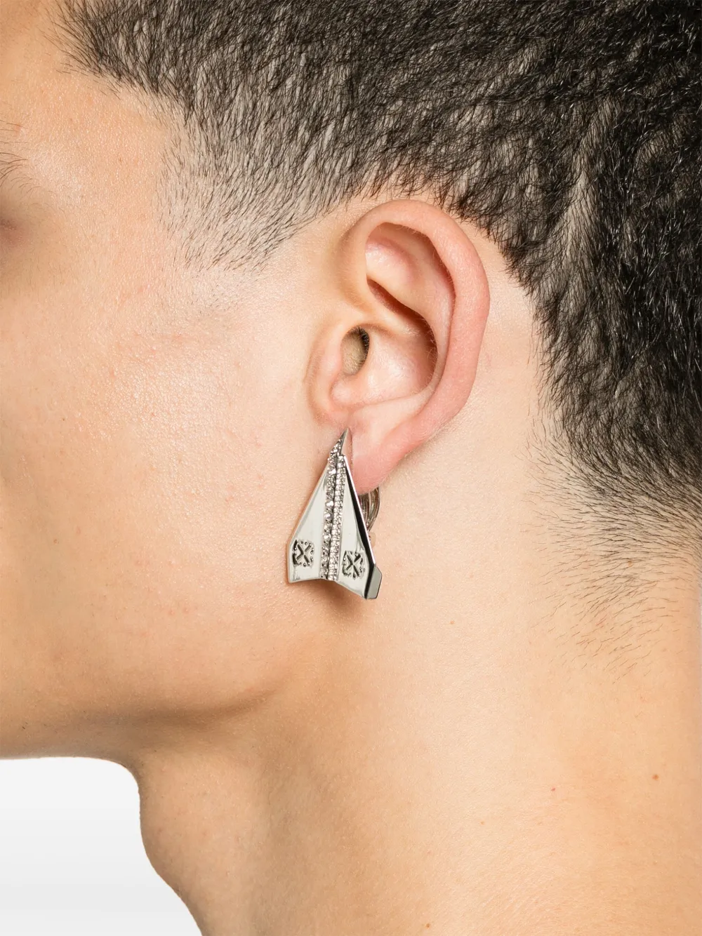 Off-White Paperplane clip-on oorbellen - 7272 SILVER - SILVER