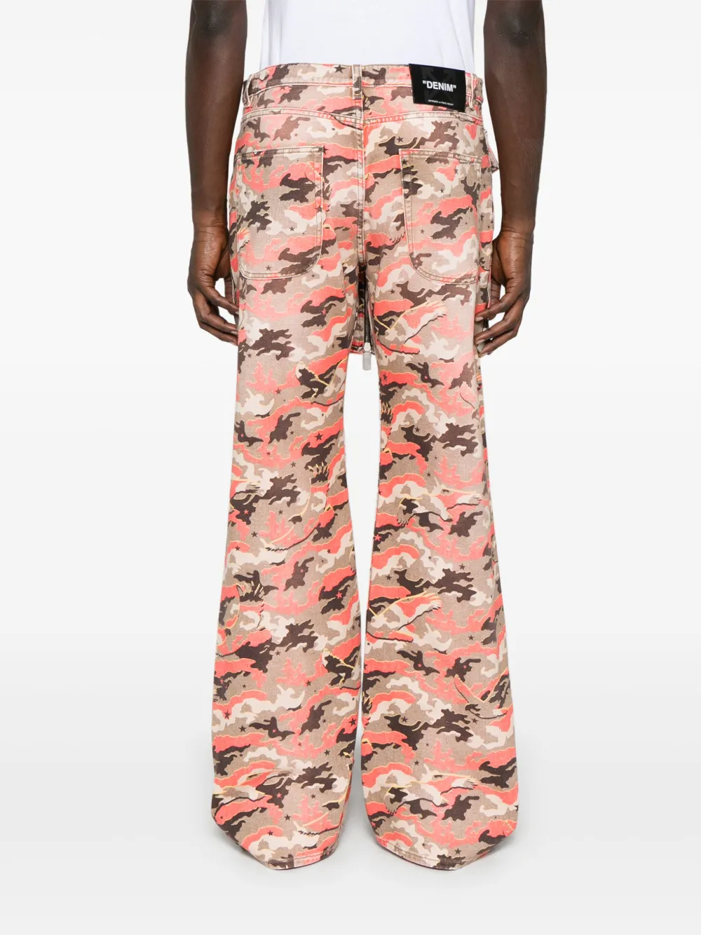 Off-White Jeans met camouflageprint Oranje
