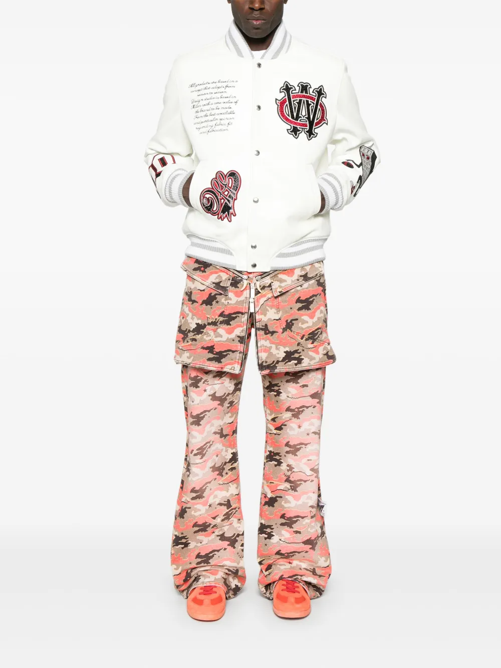 Off-White Jeans met camouflageprint - Oranje