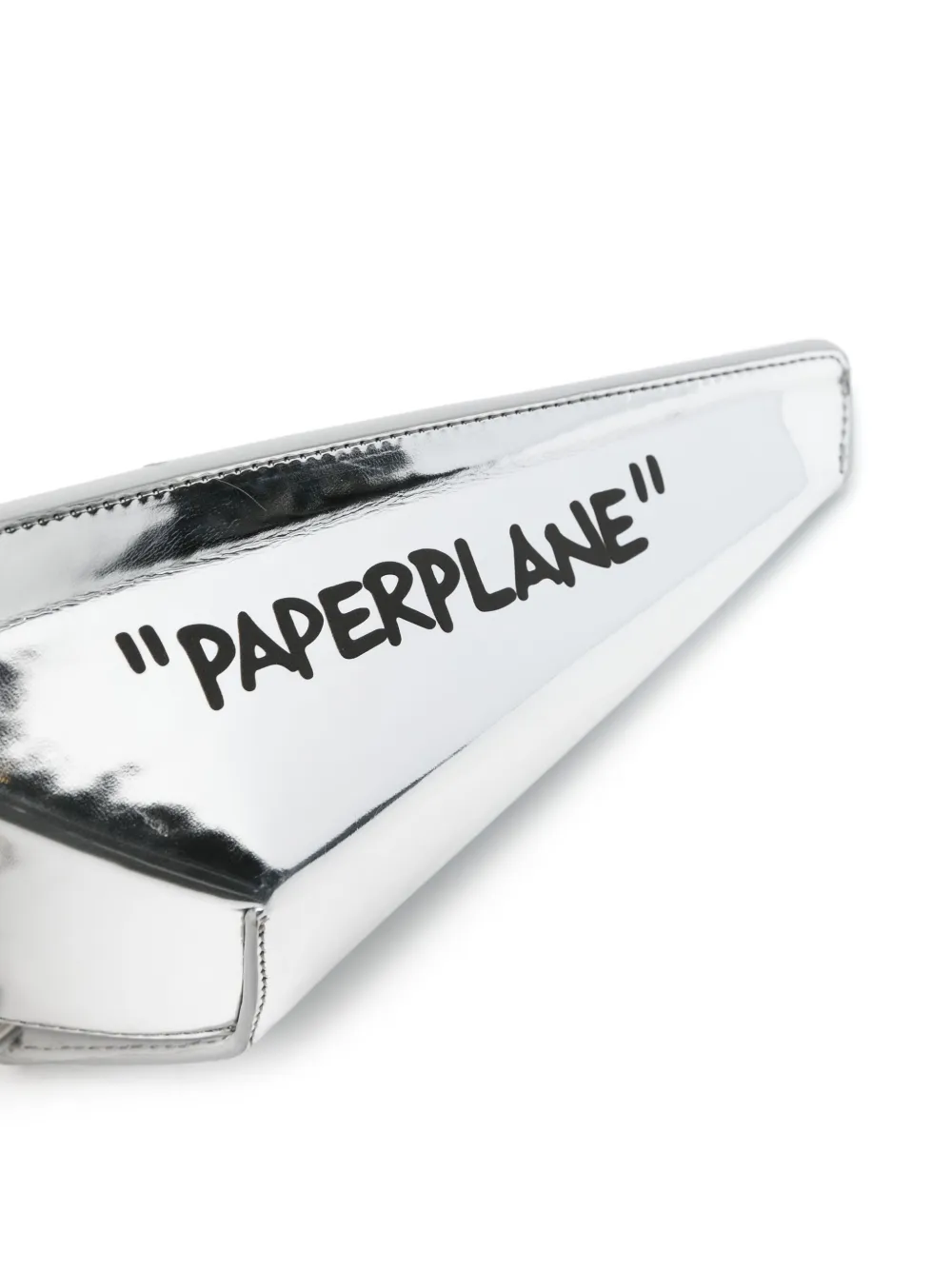 Off-White Paperplane clutch Zilver