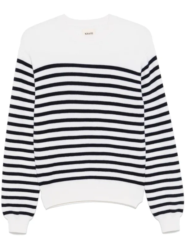 Khaite Striped Sweater in Neutrals