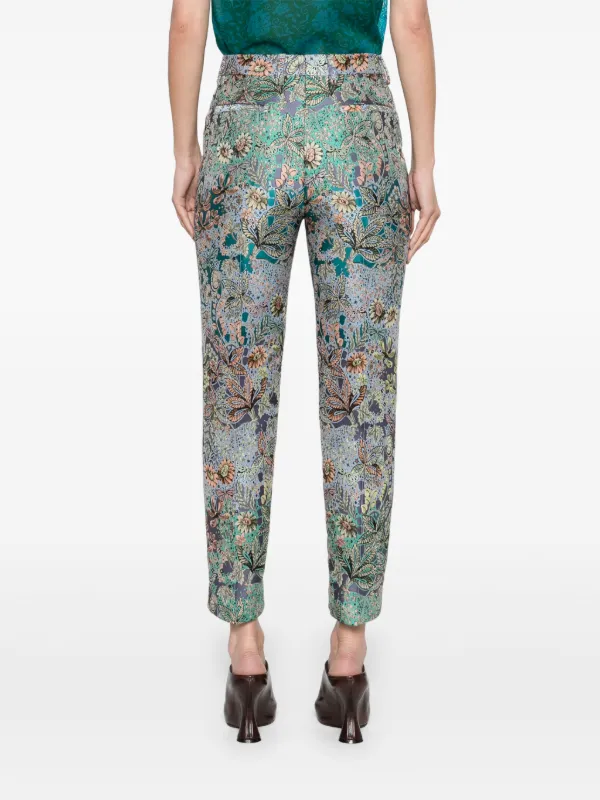 ETRO floral-jacquard Trousers | Blue | FARFETCH