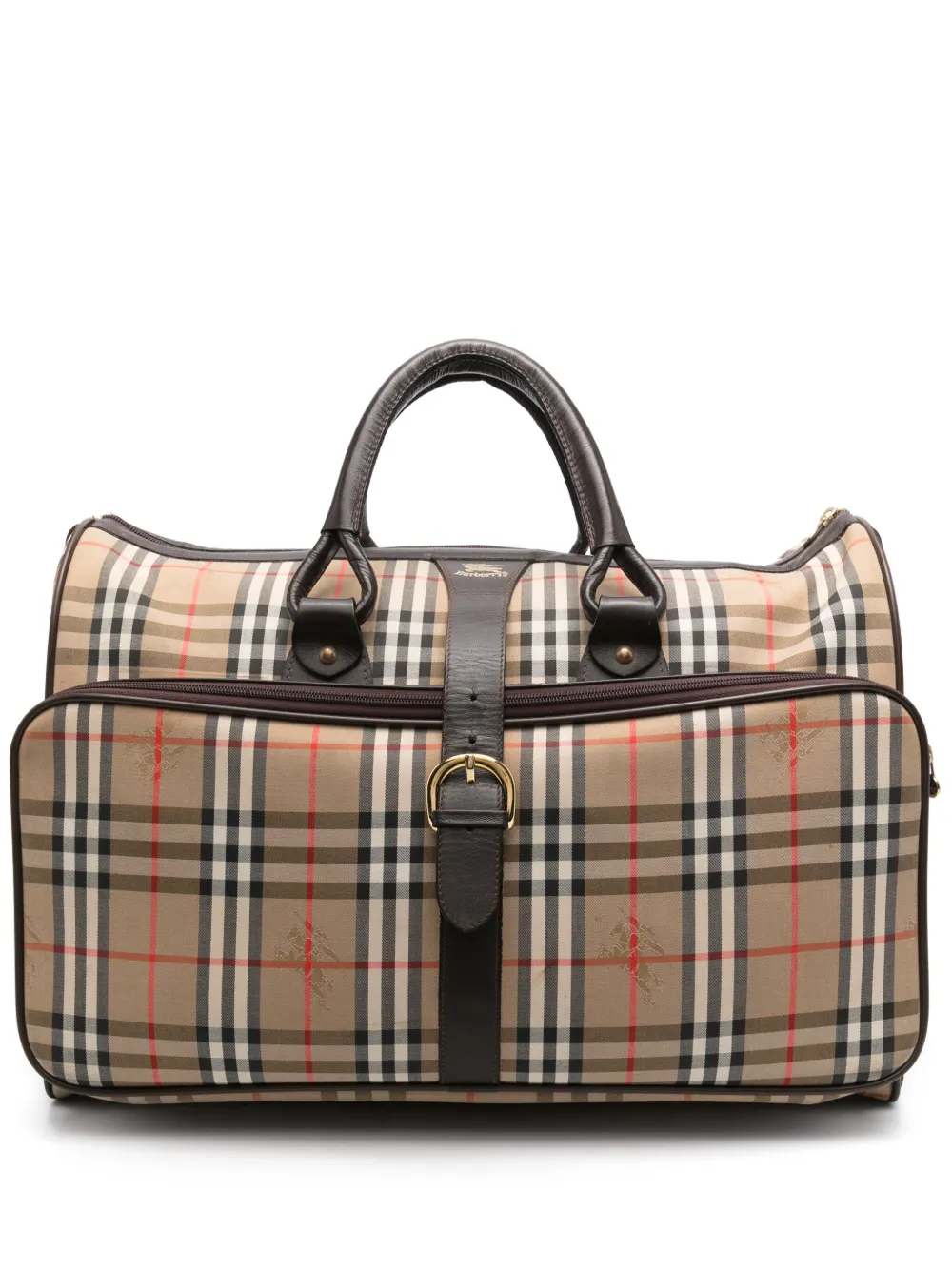 1990s Check-print travel bag