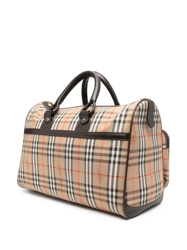 Burberry Pre-Owned 1990s チェック ボストンバッグ | ニュートラル