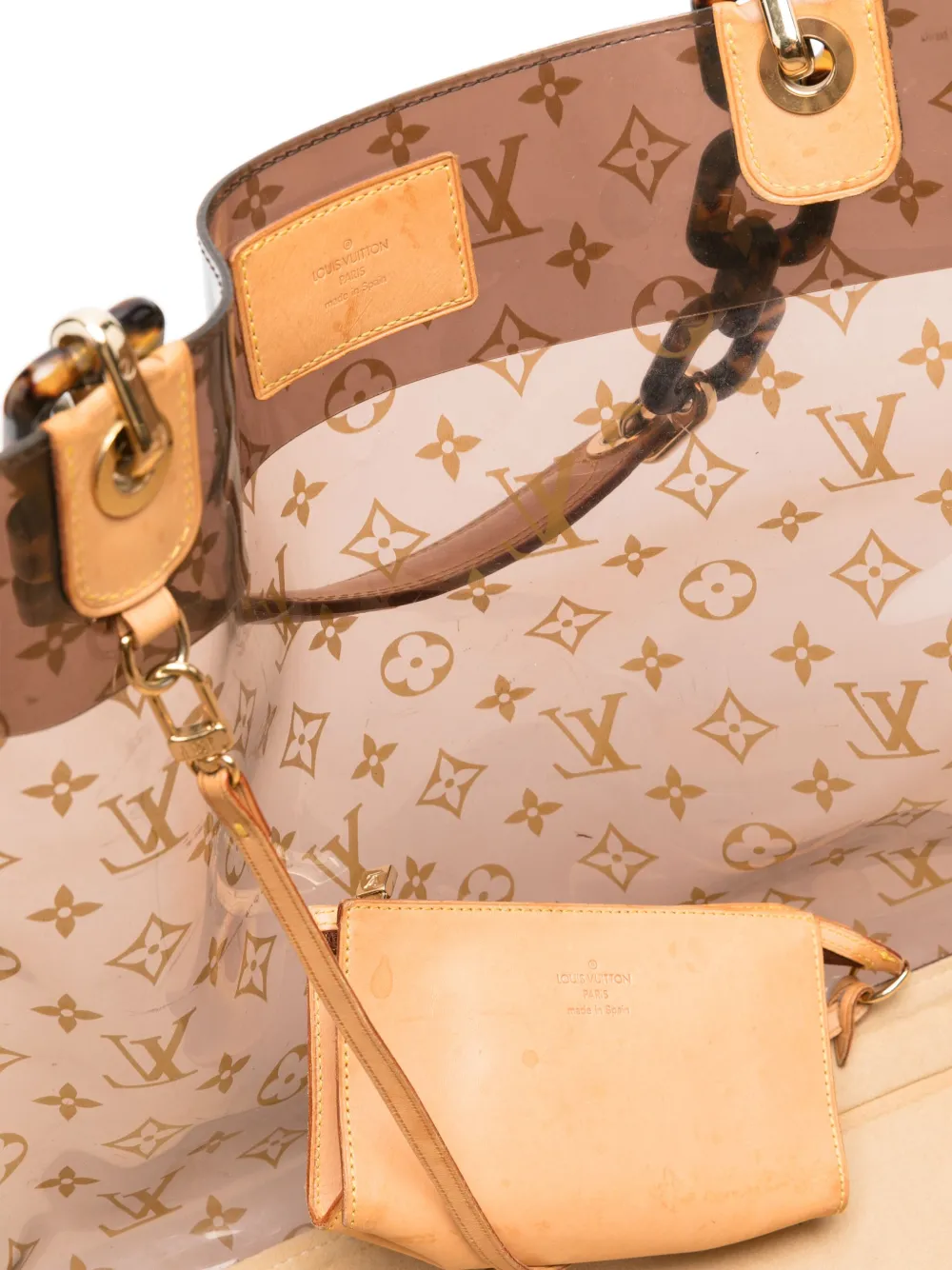 Pre-owned Louis Vuitton 2003 Monogram-print Tote Bag In Brown