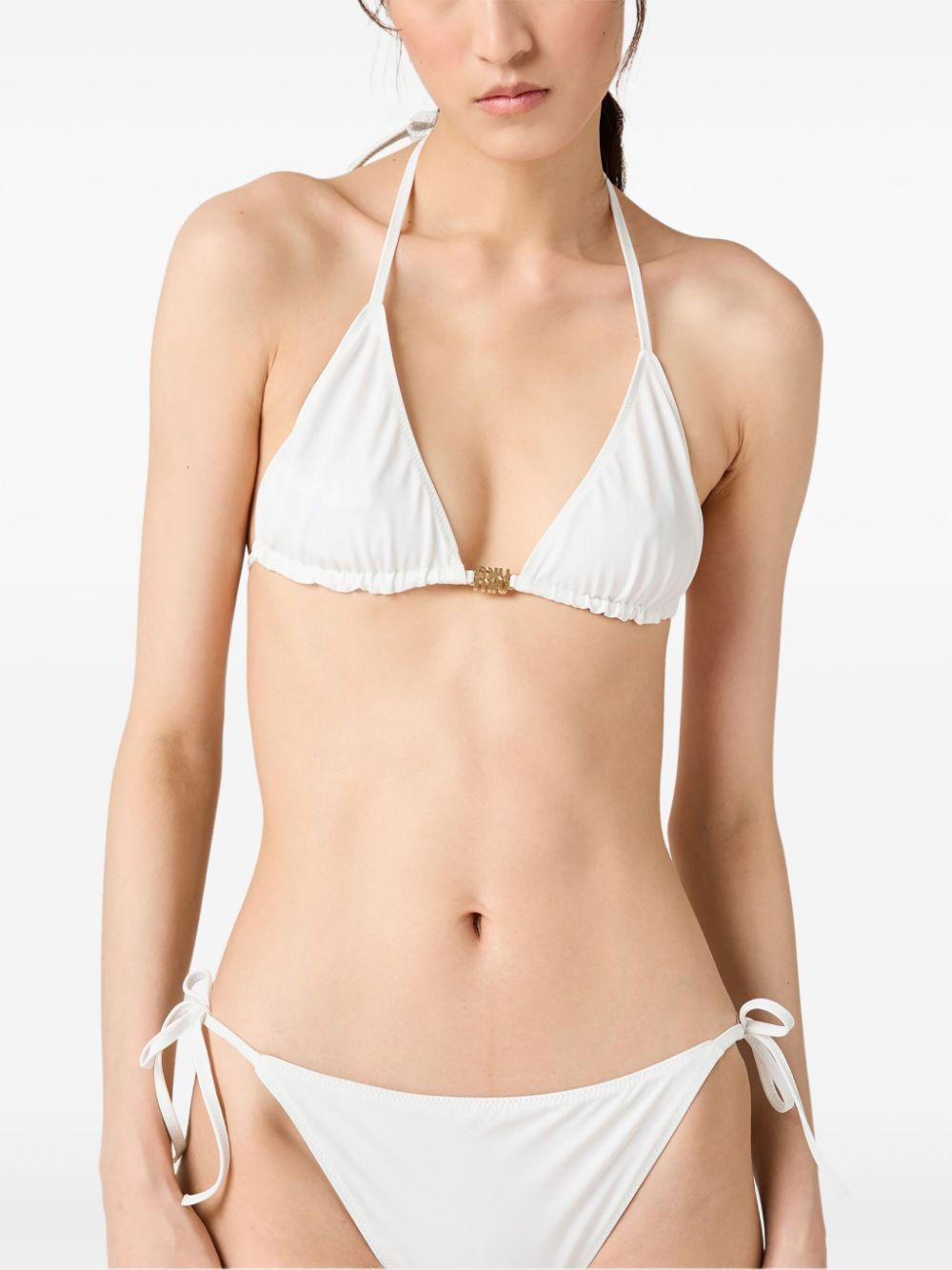 Miu Miu triangle-cup bikini top - Wit