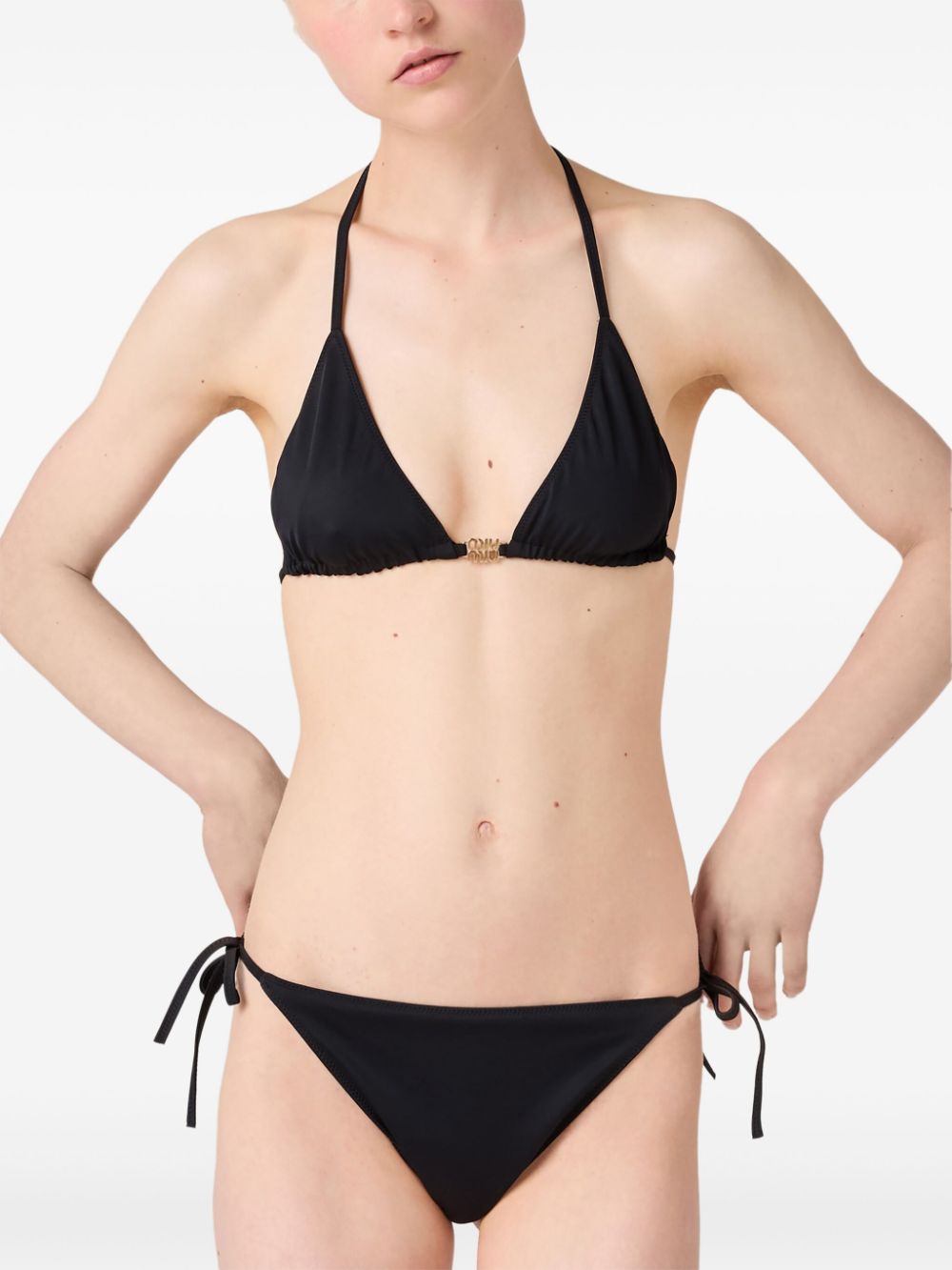 Miu Miu jersey bikini top - Zwart