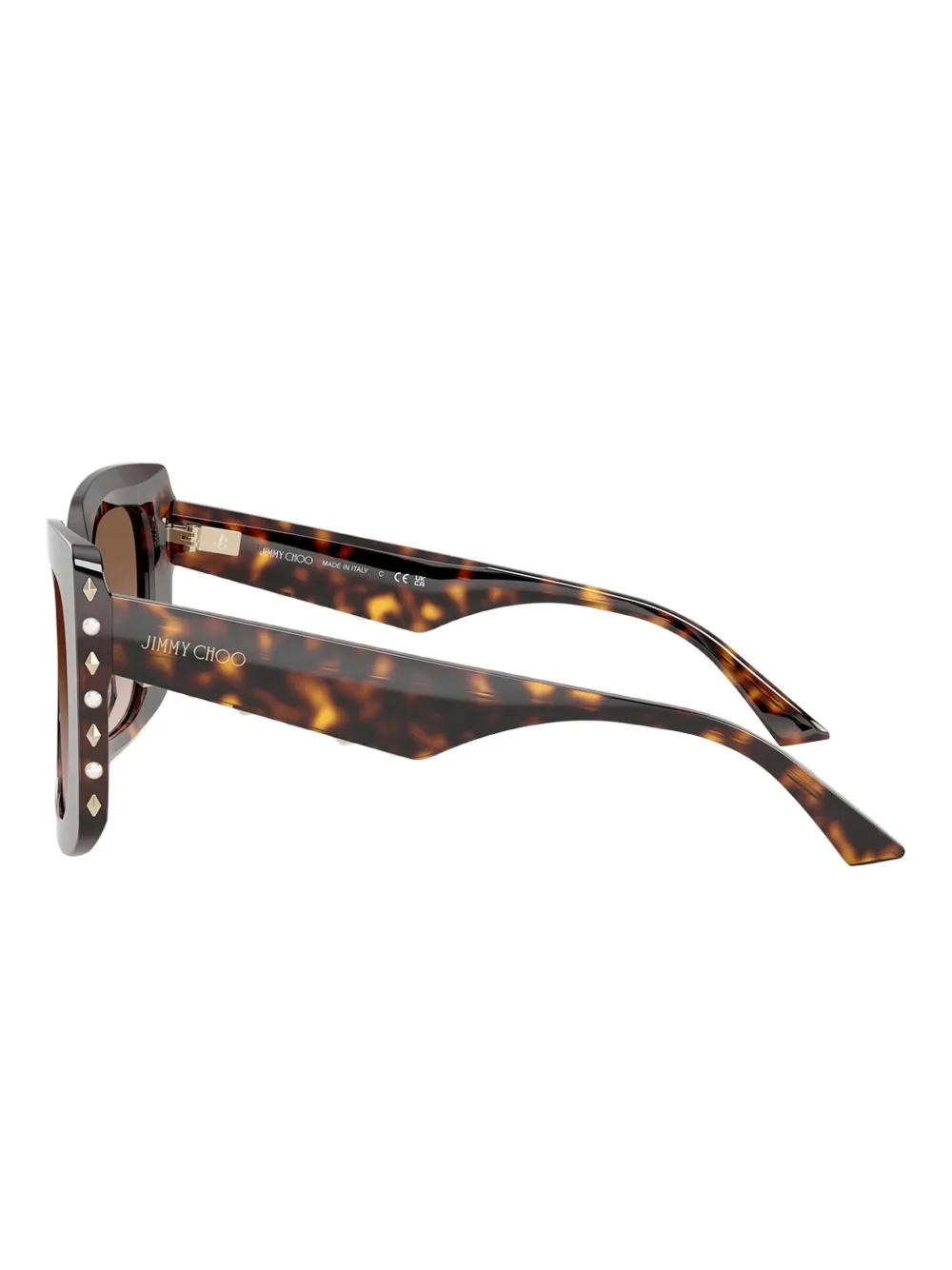 Jimmy Choo Eyewear Zonnebril verfraaid met studs Bruin