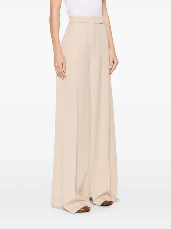 マックスマーラ Max Mara Ninfa Pants Gabardine wool trousers, white | 