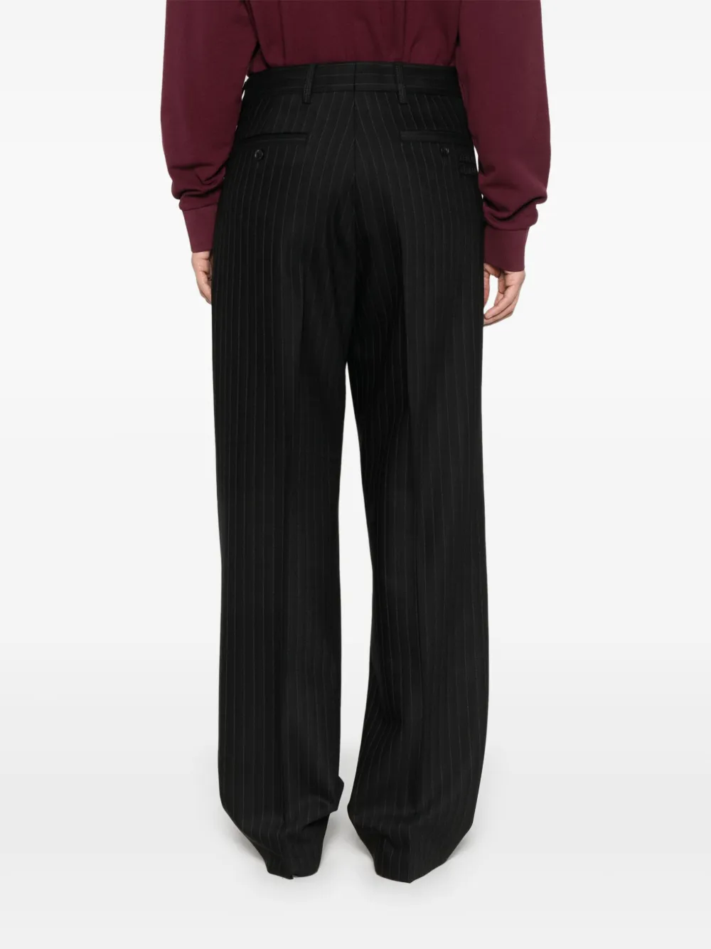 Miu Broek met krijtstreep Zwart