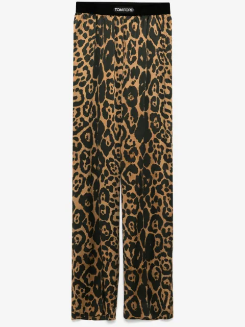 TOM FORD pantalones con estampado de leopardo