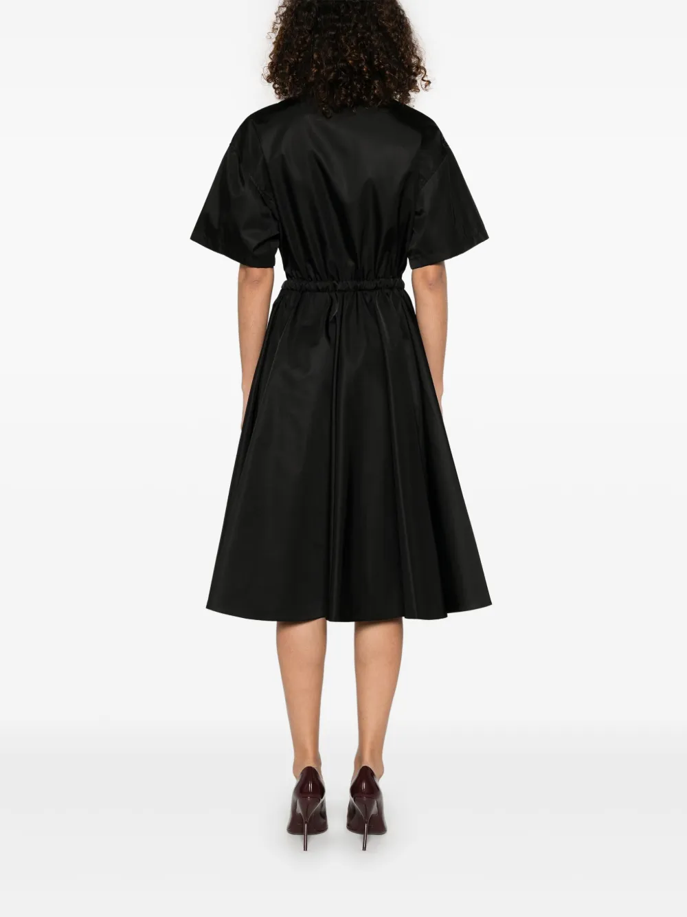 Prada Midi-jurk met logo Zwart