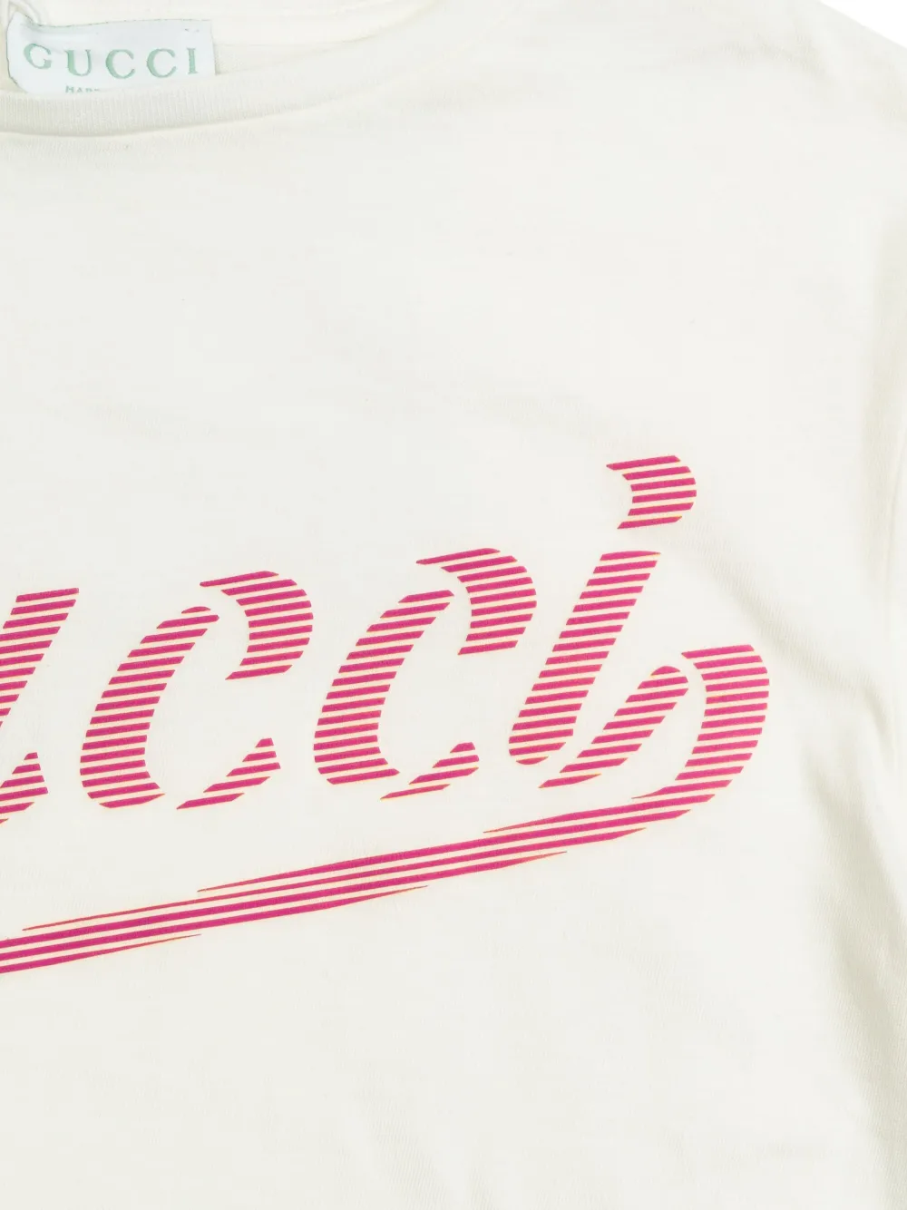 Gucci Kids Katoenen T-shirt met logoprint Wit