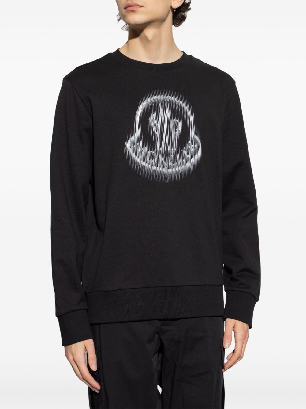 Moncler blurred logo sweatshirt - Zwart