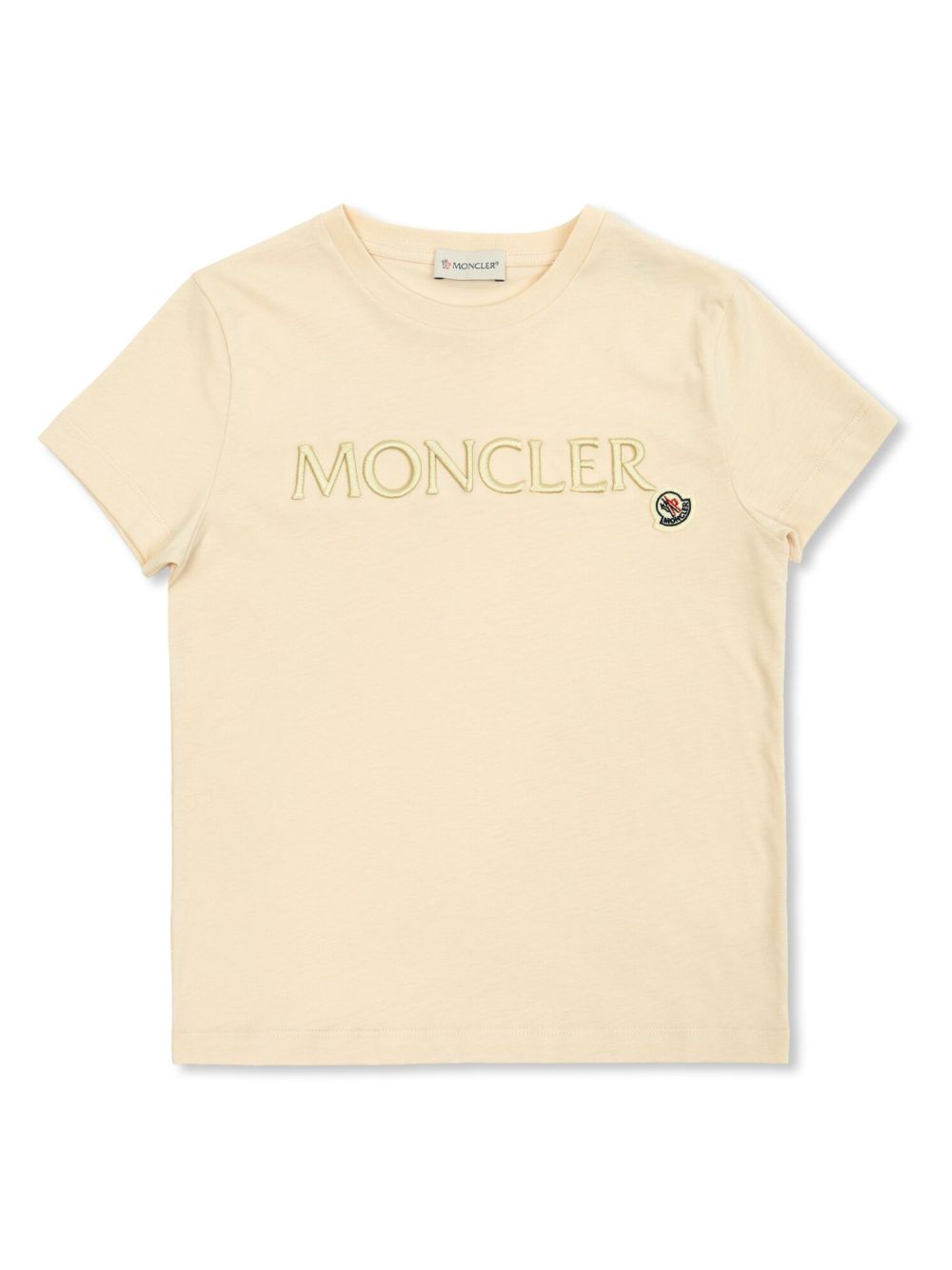 Moncler Enfant embroidered-logo T-shirt - Neutrals