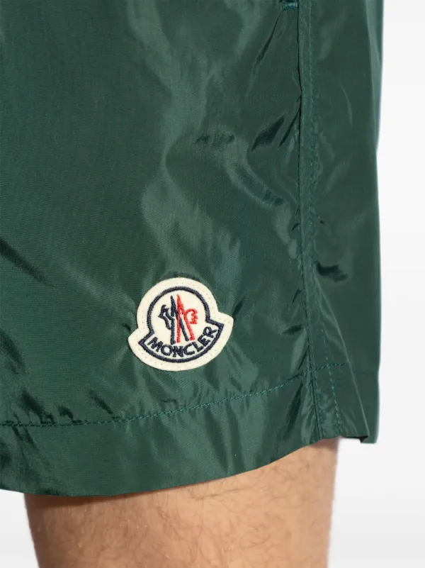Moncler logo patch Swim Shorts Green FARFETCH CA