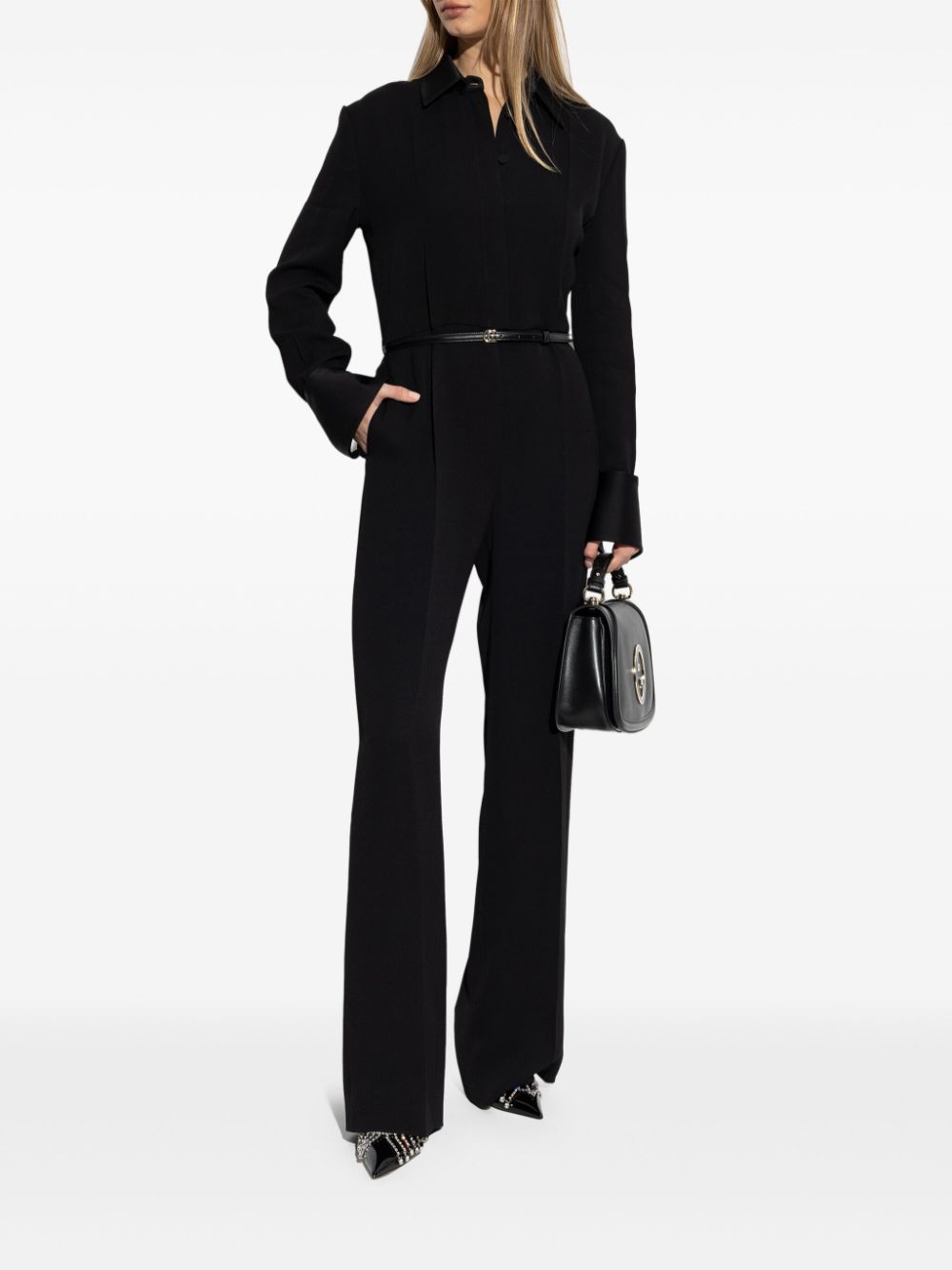 Gucci belted jumpsuit - Zwart