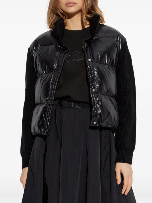 Moncler Cardigan De Lã Acolchoado | Preto | FARFETCH BR