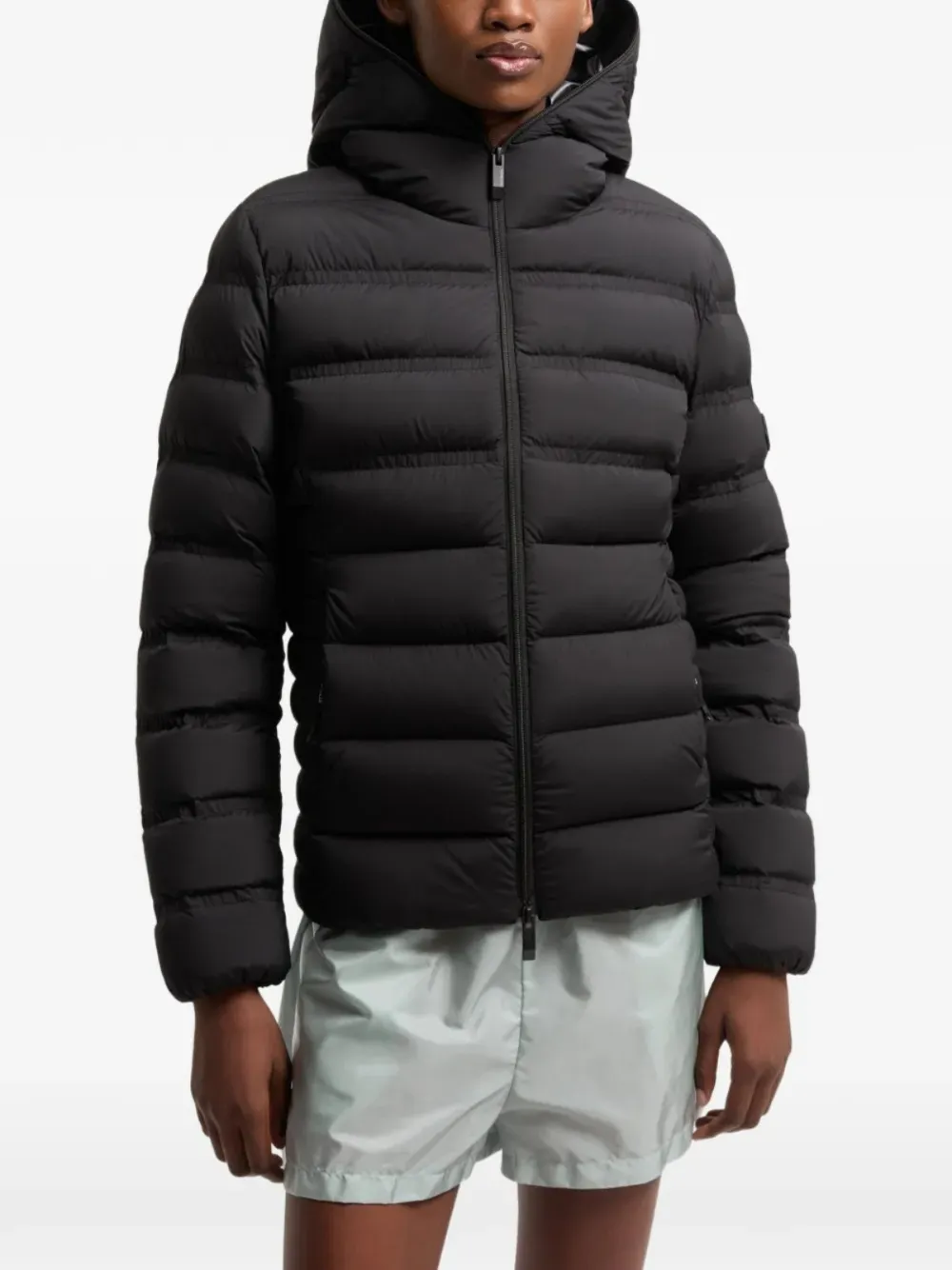 MONCLER キルティング ダウンジャケット　モンクレールフレッド Moncler フーデッド キルティング ジャケット | ブラック | FARFETCH JP