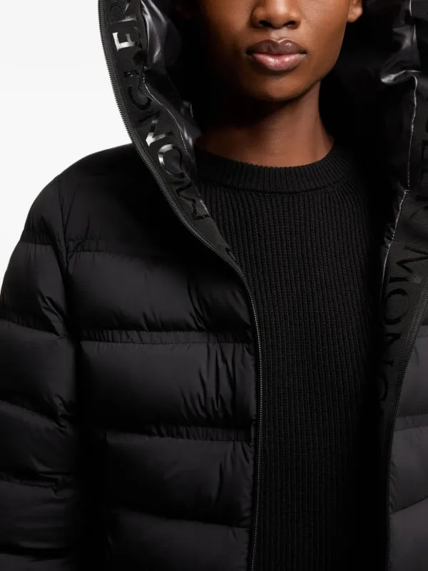 Moncler フーデッド キルティング ジャケット | ブラック | FARFETCH JP