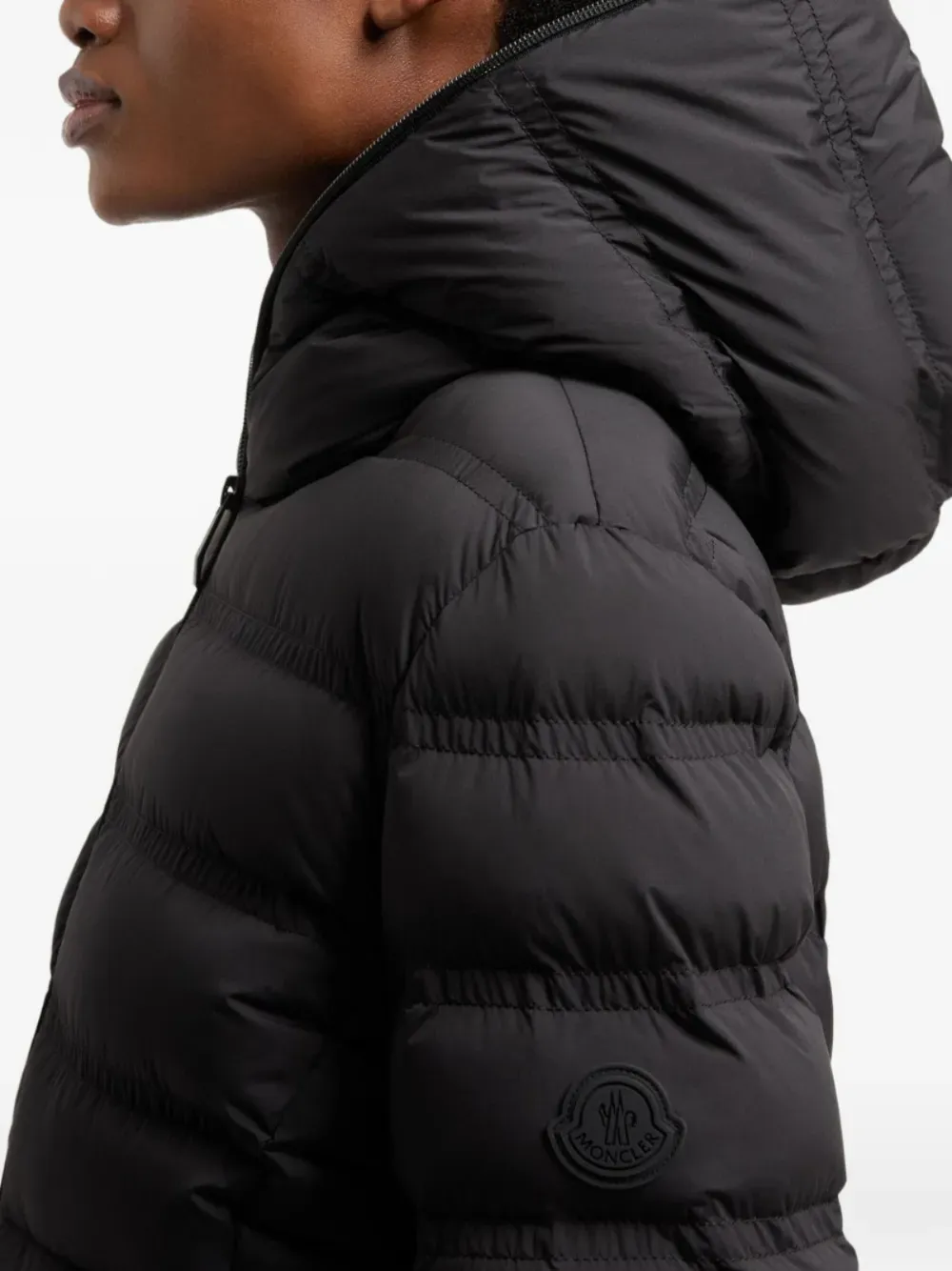 Moncler Hooded Quilted Jacket | Black | FARFETCH