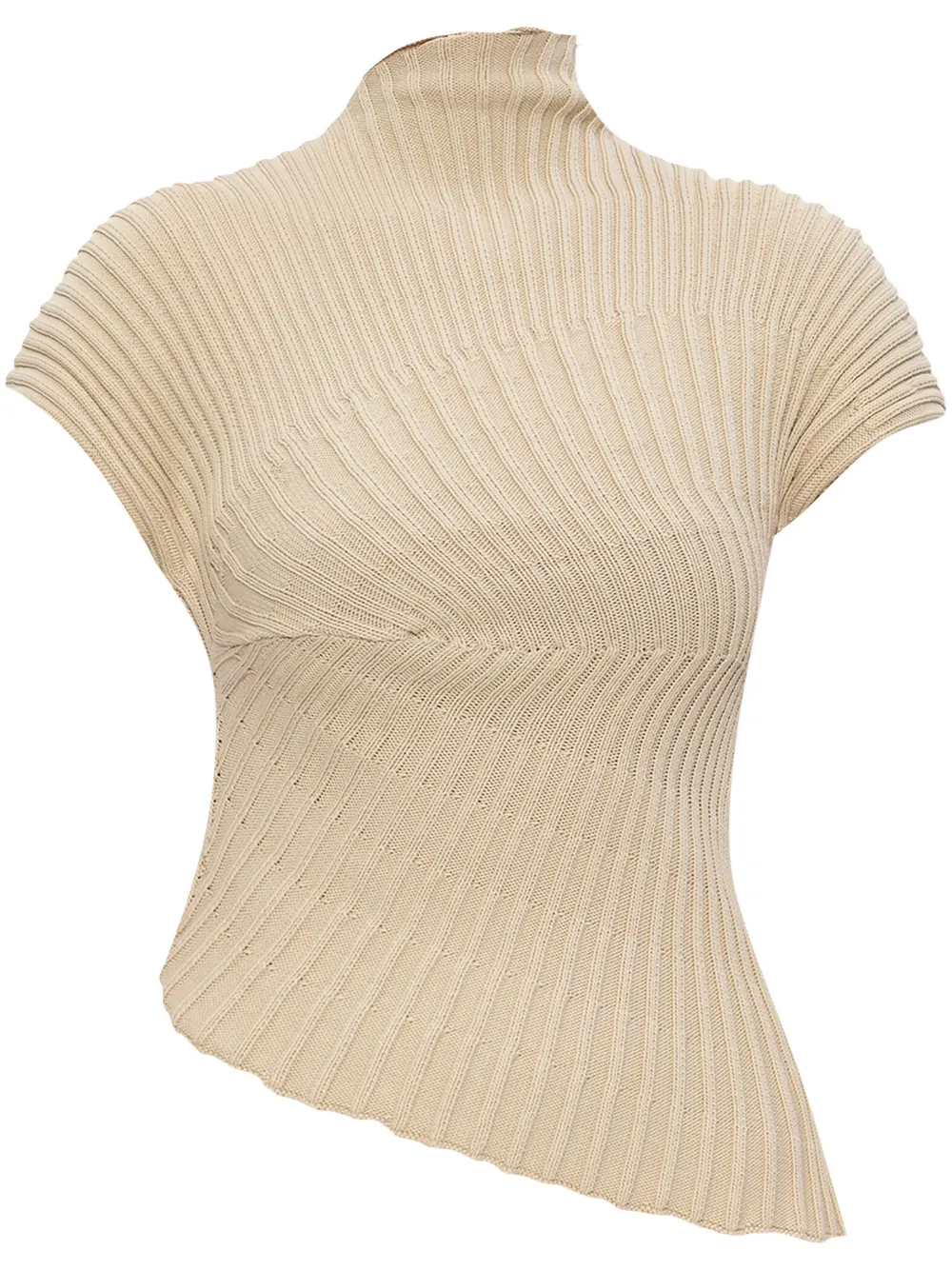 ribbed-knit T-shirt