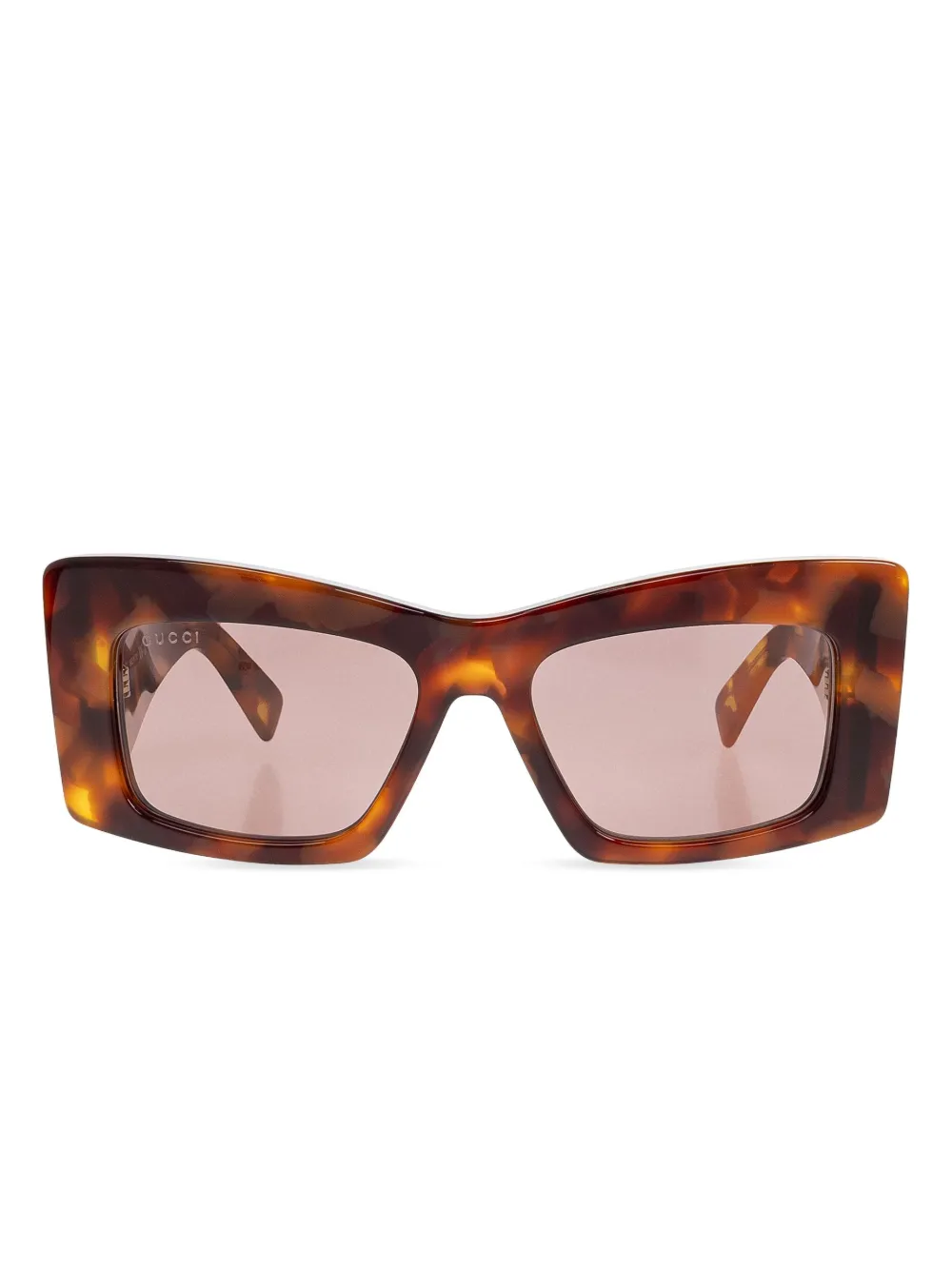 Gucci Eyewear ロゴプレート サングラス - ブラウン Gucci Eyewear ロゴプレート サングラス - ブラウン