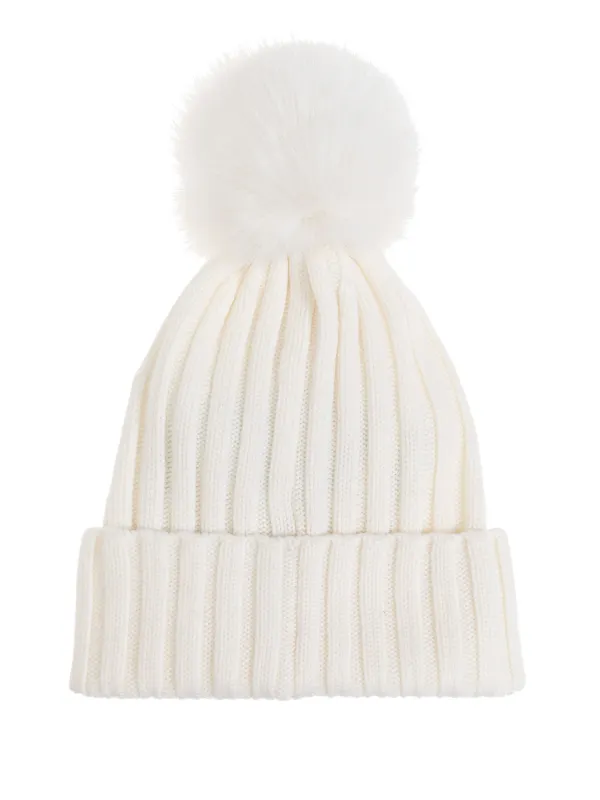 【関税込み】Moncler ホワイト ポンポン ビーニー Moncler ポンポン ビーニー | ホワイト | FARFETCH JP