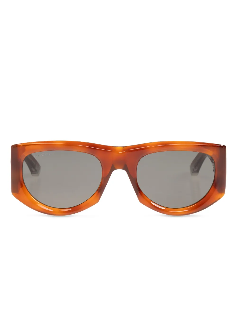 Gucci Eyewear Zonnebril met ovalen montuur Bruin