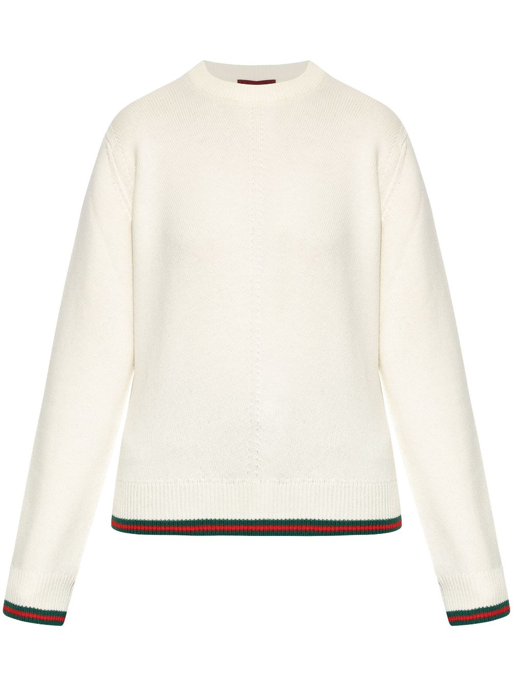 Gucci Web-stripe trim sweater - Neutrals