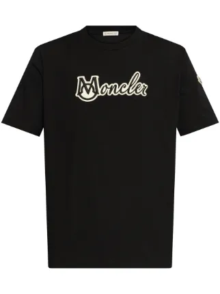MONCLER ブラック ロゴ Tシャツ Moncler ロゴ Tシャツ | ブラック | FARFETCH JP