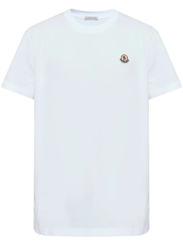 White Logo Patch Cotton T-Shirt - Polos & T-shirts for Men