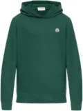 Moncler logo-patch cotton hoodie - Green