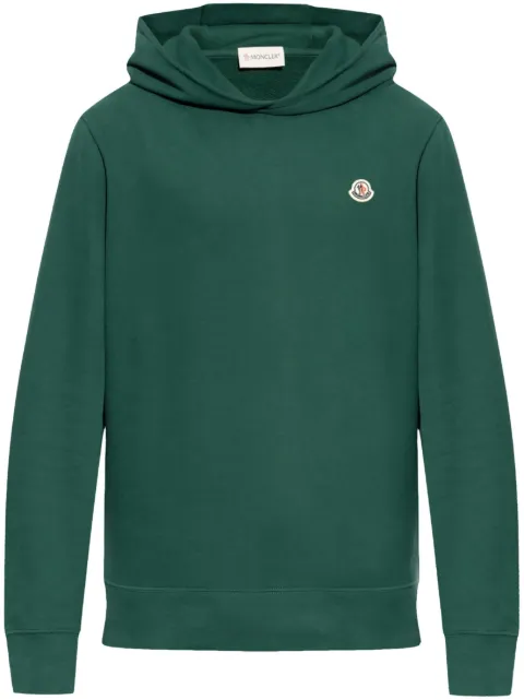 Moncler logo-patch cotton hoodie